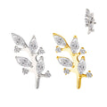 GZN Fine Jewelry Latest G23 ASTM F136 Titanium Leaves Shape Internally Threaded Top Labret Piercing Jewelry Earring Wholesale