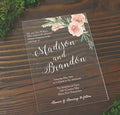 Popular Luxurious Design Party Invitation Postcard  Blessing Card Frosted Acrylic Wedding Invitation Card