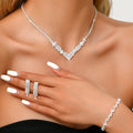 Wholesale Accessories: European & American Retro Rhinestone Necklace & Earring Set - Bridal Wedding Jewelry for Women