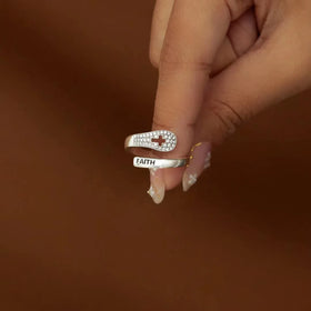 S925 Sterling Silver Cross Rings Religious Belief Faith Cross Zircon Ring for Women Men Gifts
