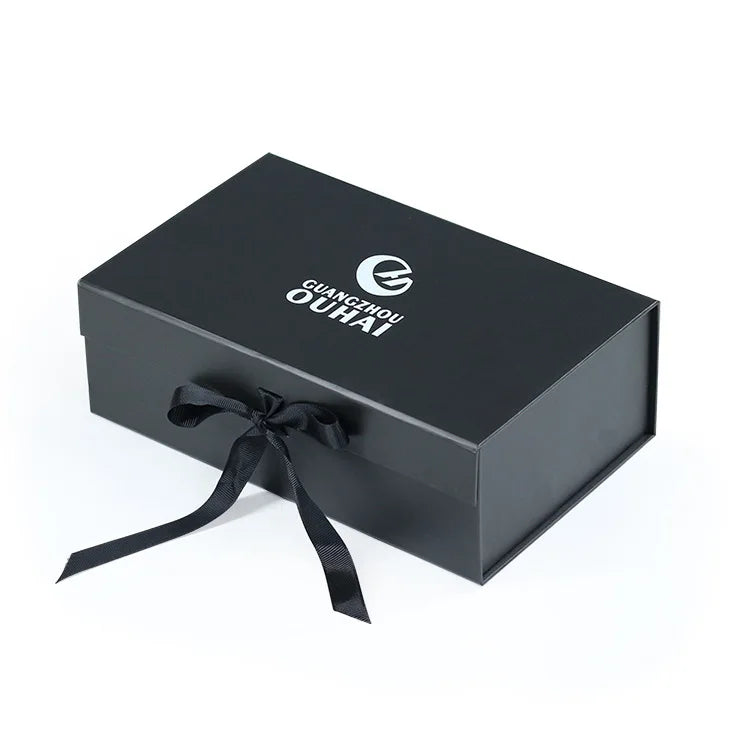 Custom Black Cardboard Magnetic Box Perfume Paper Packaging Insert for Socks Customized Logo Press Nail Packaging Box Folder