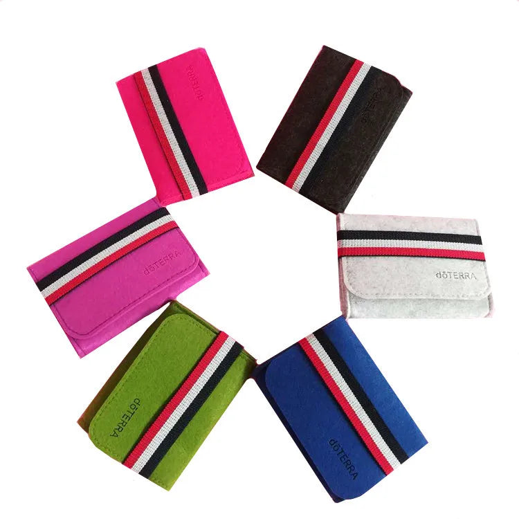 In Stock Multi Colors Felt Essential Oil Case Bag for 10ml Essential Oil Bottles