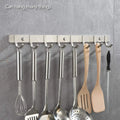 Modern Wall Mounted Heavy Duty Stainless Steel Coat Rack with Brushed Nickel Finish Easy Installation Over 7 Hooks Bathroom Use