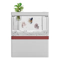 Desktop USB Mini Aquarium Fish Tank Glass Eco-Friendly with Phone Holder LED Lamp Light Betta Fish Fighting Cylinder
