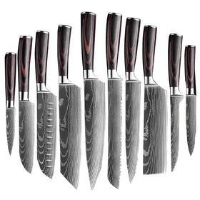 Professional Chef Damascus Steel Knife Set Elegant Pattern Kitchen Knives Pricing