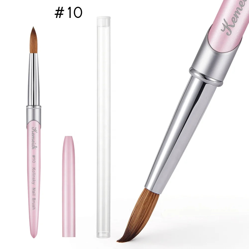 Long Life Best Private Label Crimped Size 10 Sable Acrylic Manufacturers Kolinsky Nail Brush for Professional