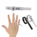 Strong Ostrich Customization Logo Reusable UK USA EU JP HK Plastic Ring Sizer Measuring Tool With Built-in Magnifying Glass