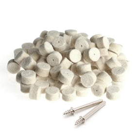100pcs Strong Ostrich Buffing Pad Abrasive Wool Felt Rotary Tool Grinding Wheel for Jewelry Polish Jewelry Making Buffing Pad