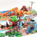 Wild Animal Model Toy Set with Tree Play Mat 26pcs Animal Figure Toy Set for Kids Educational Animal Kits