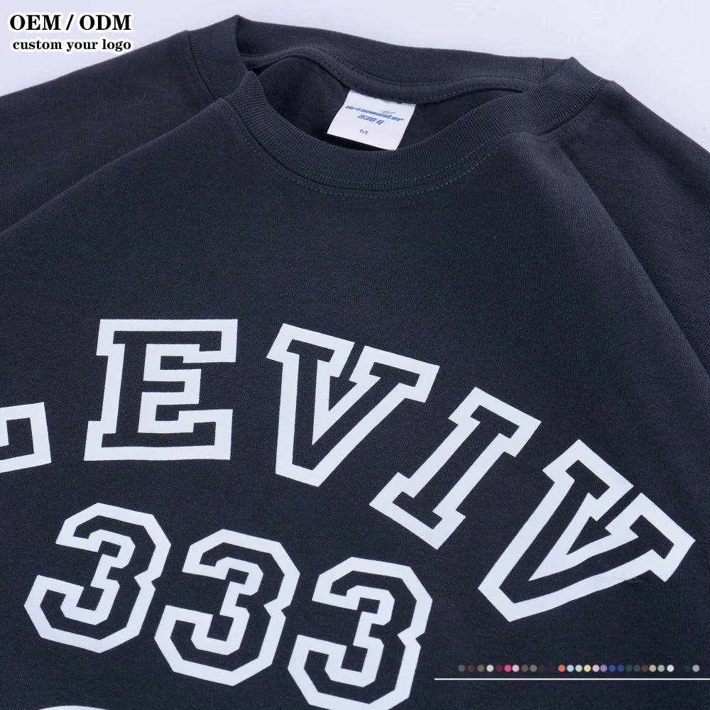 Custom Screen Print T-shirt Heavyweight 230gsm 100% Cotton Plain Men's T Shirt Oversized Style
