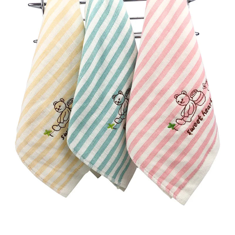 Kids Home Textile Used Hand Face Cloth Towels and  Embroidery Customized Small Terry Jacquard Towel Set