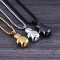DAIHE Hiphop Punk Fashion Jewelry Gold Plated Boxing Glove Pendant Titanium Steel Necklace