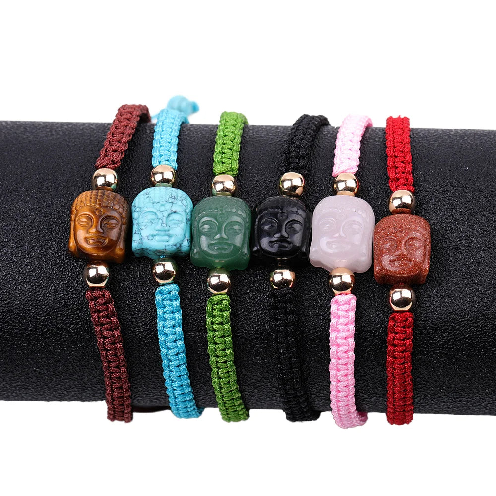 Handmade Daily Wear Buddha Bracelet with Black Onyx Customizable Natural Stone Bead Bangle