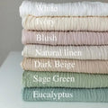 Boho Handmade Woven Soft Cloth Dinner Decoration Banquet Party Wedding Cotton Sage Green Gauze Cheesecloth Table Runner 90x400cm