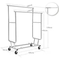 Portable Multi-Functional Double Pole Cloth Stand Hanger Detachable Design Clothing Garment Rack with Wheels
