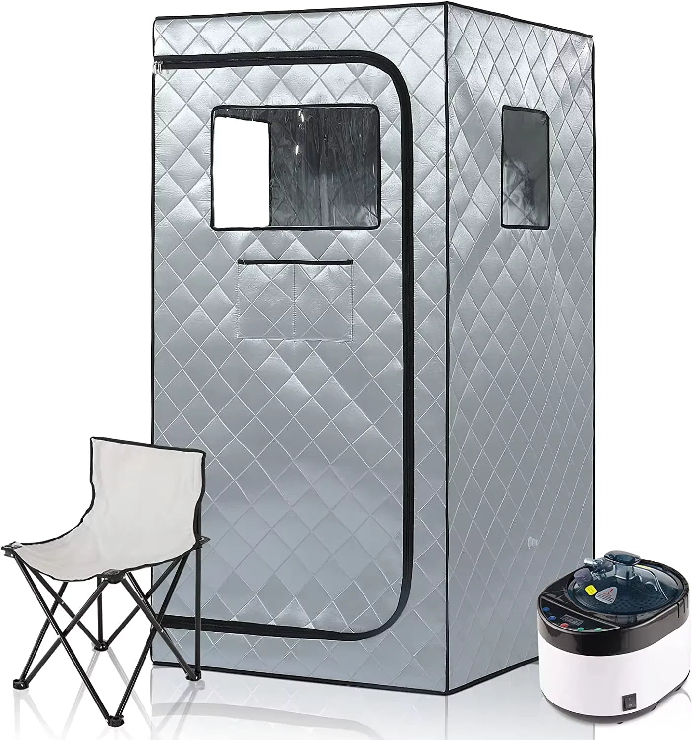 Smartmak 1 Person Portable Steam Sauna Foldable Wet Mini Sauna with 4L Steam Generator
