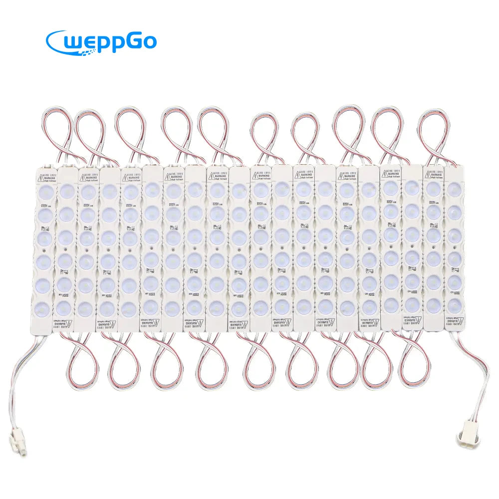 WEPPGO 220V/110V Vertical 6 Lens SMD 2835 LED Injection Round Led Module for Advertising