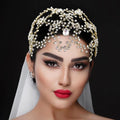 Handmade Rhinestone Bridal Forehead Chain - Vintage Headpiece for Wedding Hairstyles
