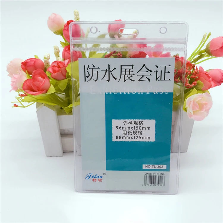Fashion PVC Soft Badge Holder Transparent Waterproof ID Card Holder Exhibition Card Work Card Holder