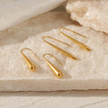 INS Stainless Steel 18k Gold Plated Earrings Waterproof Elegant Mini Water Drop Stud Earrings for Women
