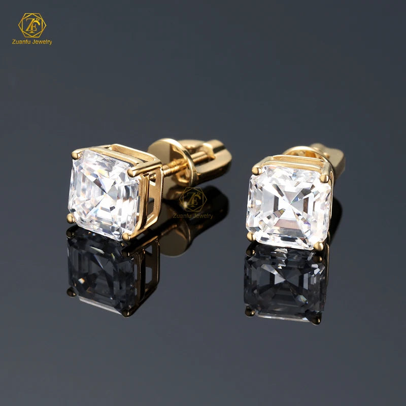 Hot Sale Gemstone Earring Studs Gra Certified Moissanite Ear Studs D Vvs Moissanite Romantic Hip Hop Jewelry