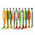3pcs/bag 95mm 7.5g Custom Fishing Swimbait Soft Plastic Baits Paddle Tail Minnow Shad Lures for Bass Trout Freshwater Saltwater