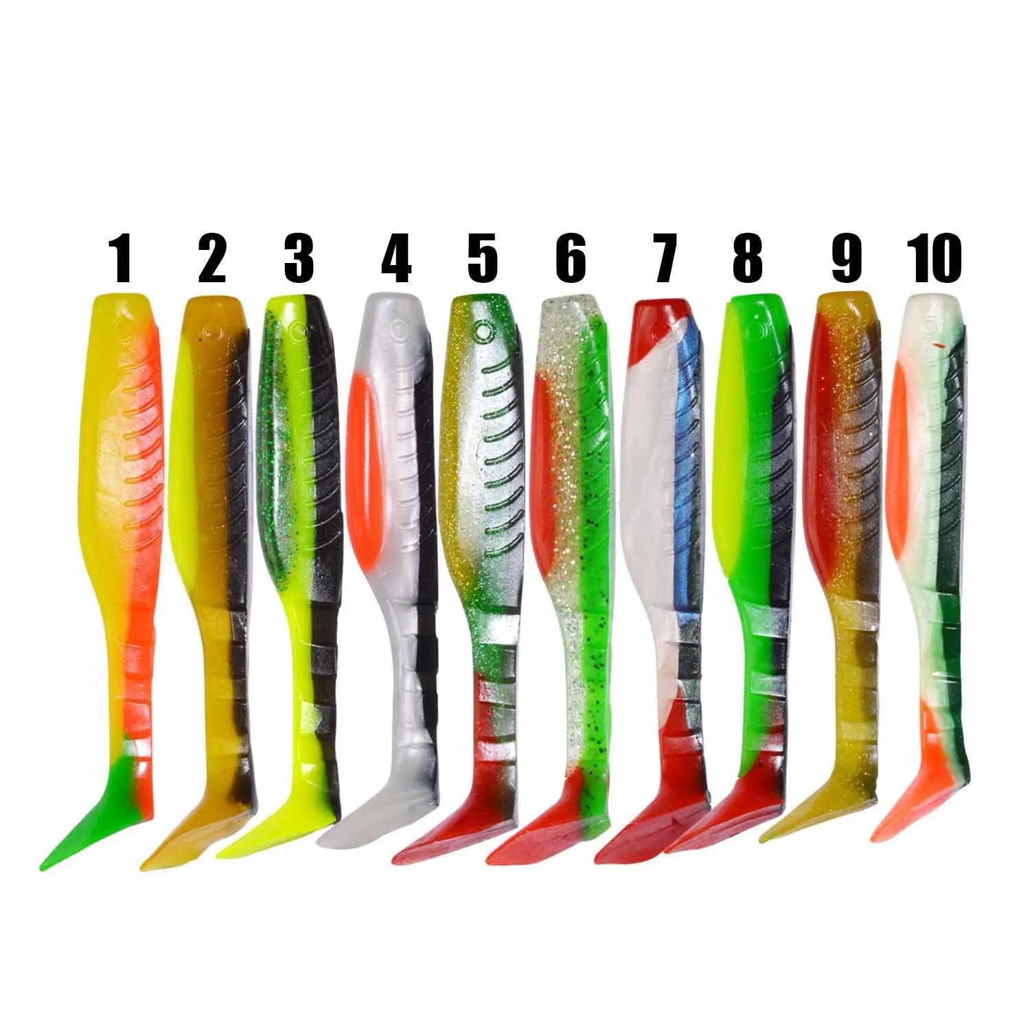 3pcs/bag 95mm 7.5g Custom Fishing Swimbait Soft Plastic Baits Paddle Tail Minnow Shad Lures for Bass Trout Freshwater Saltwater