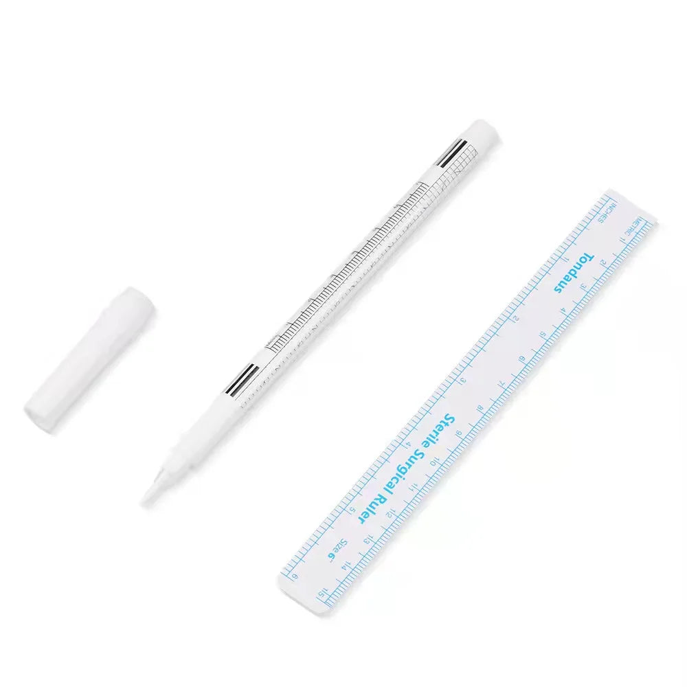 Hospital Surgical Marker Skin Marker and PE Ruler Non-toxic Medical Skin Marker White