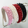 Hot Net Red Temperament Handmade Korean Version of the Head Band Nailed Pearl Wide Edge Fashion Fashion Wholesale