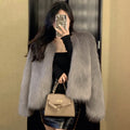 Plush Women's Young Short Plush Coat Loose Coat Long Sleeved Top Coat