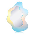 Wavy Mirror Rainbow Frameless Retro Acrylic Mirror Irregular Aesthetic Vanity Mirror for Bathroom Entryway