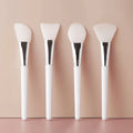 White Silicone Fan Brush Plastic Handle for Professional Facial Mask Mud Cream DIY Skin Care Foundation Gel Cosmetic Beauty Tool