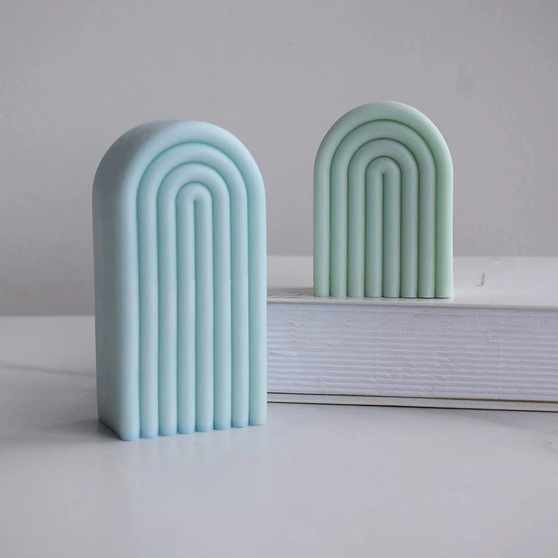 Rainbow Arch Candle Silicone Mold DIY Rainbow Bridge Geometry Candle Making Soap Resin Plaster Mould Art Craft Home Decor