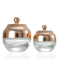 Free Sample Round Transparent Gold Plastic Glass 30G 50G Eye Cream Face Cream Deluxe Skin Care Cosmetic Jar