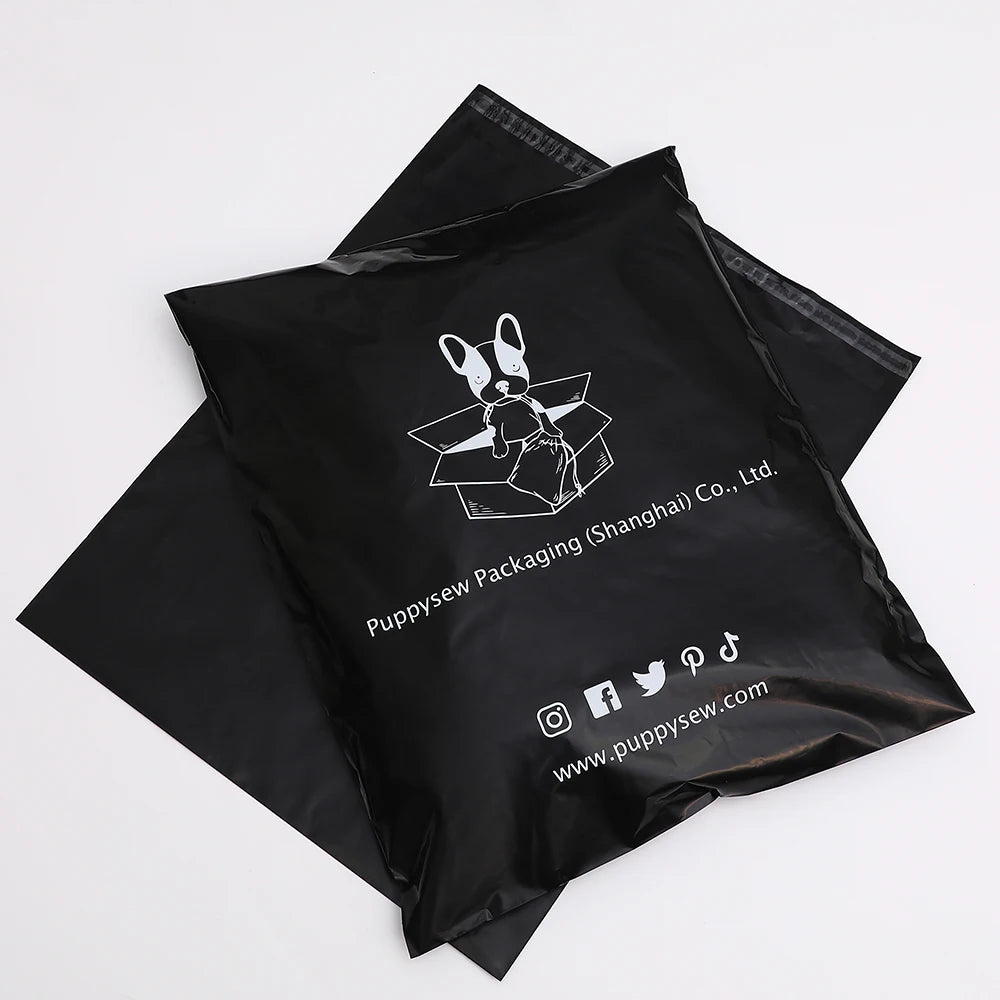 20x26inches Black Poly Mailer Luxury Self Seal Plastic Cloth Shoes Shipping Bag Postage Poly Mailers With Custom Logo Printed