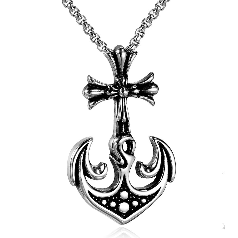 High Polished Boat Anchor Custom Men's 316L Stainless Steel Anchor Pendant for Women Men Valentines Day
