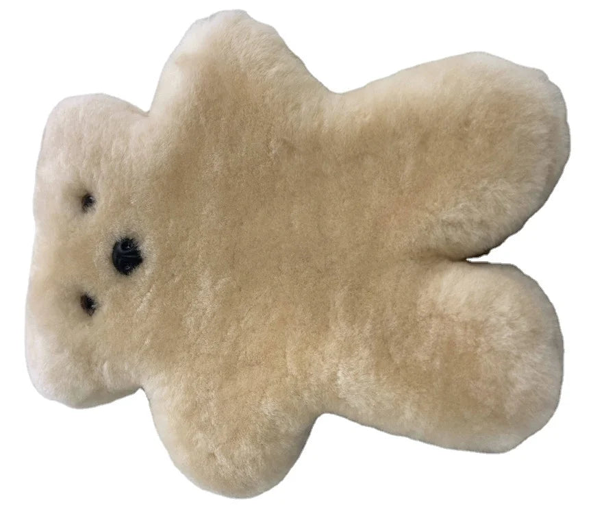 Home Textiles  Flat Teddy Bears Plush Toys Sheepskin Fur Bears Teddy Real Shearling Fur Baby Teddy Bear