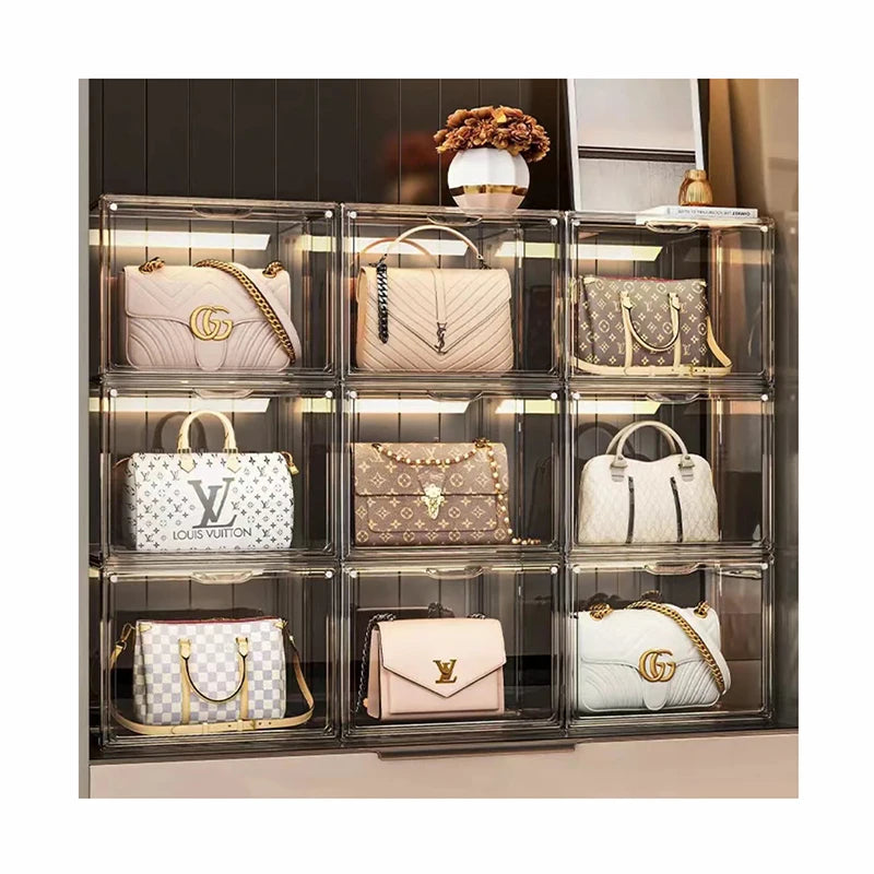 Hot Selling Product 2023 Clear Handbag Storage Organizer  Display case Bag Storage Box