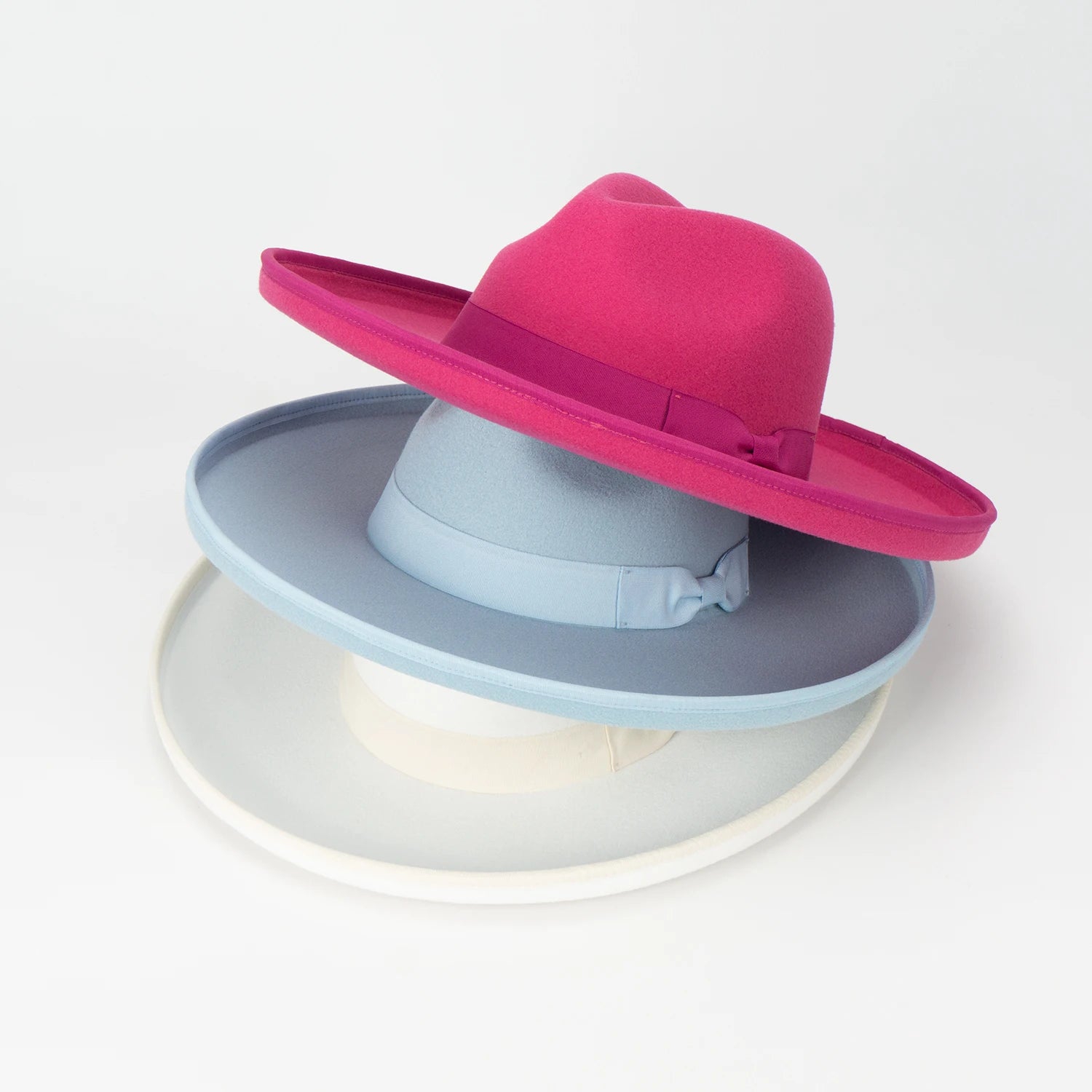 New Wholesale Fashion Women Wide Pencil Brim Luxury 100% Polyester With Ribbon Bow Fedora Felt Hats