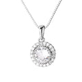 Timeless Round Solitaire Necklace 925 Sterling Silver with a Brilliant Cubic Zirconia Dainty Everyday Jewelry for Women