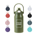 1000ml Custom Logo Wide Mouth Water Flask Stainless Steel Insulated Water Bottle With Handle