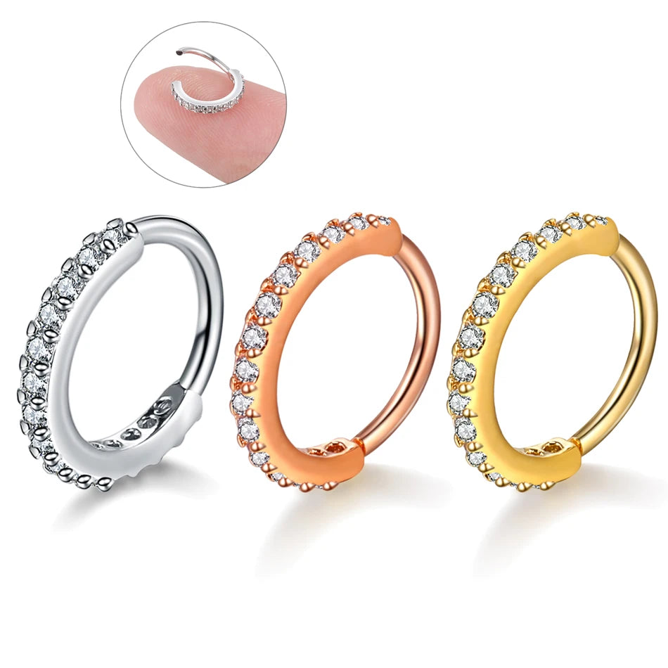 Wholesale Silver Gold Nose Ring Copper Septum Piercing Ear Cartilage Tragus Helix Piercing Body Piercing Women Jewelry