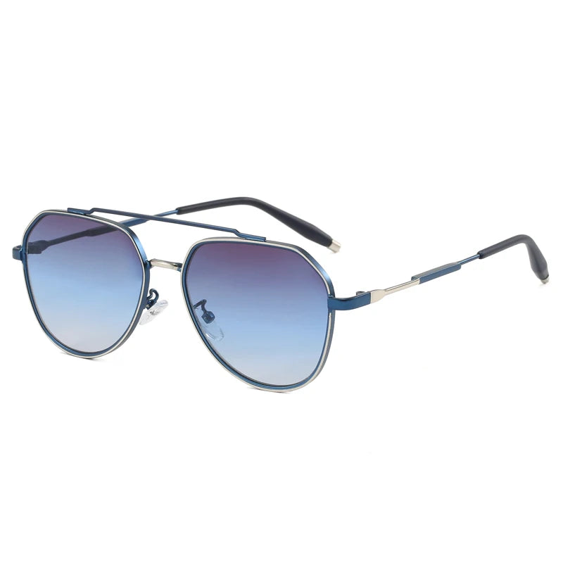 New Arrival Famous Brands UV400 Sunglasses Pilot Sun Glasses Gold Silver Gray Metal Frame Irregular Driving Shades Eyeglasses