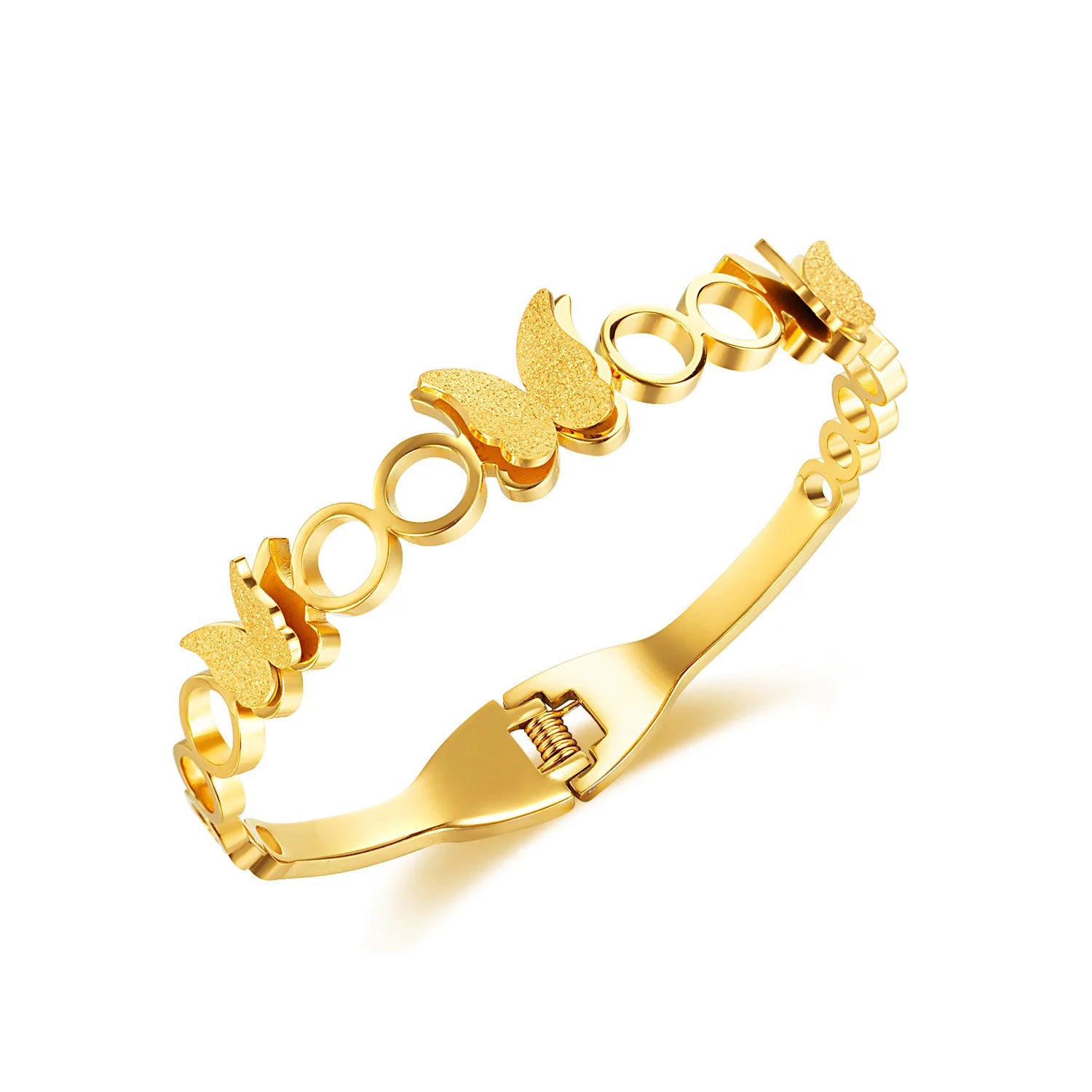 Sunny Jewelry Butterfly Bracelet Romantic Aesthetic 316L Stainless Steel Gold Color Glitter Bangles Zircon Wrist Jewellery Gift