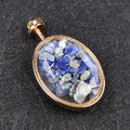 2026 Natural Stone Oval Cut Face Wishing Bottle Pendant Lapis Lazuli Gravel Polished for Decoration