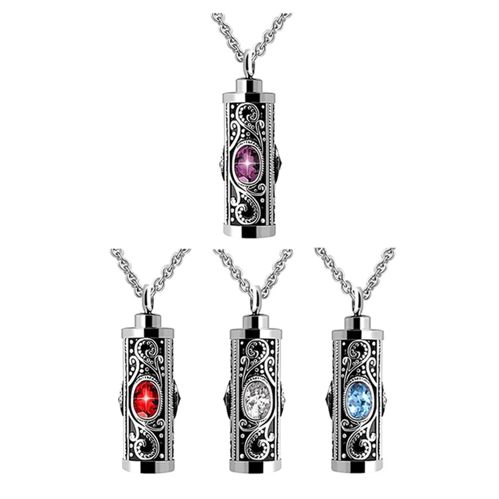 Wholesale Stainless Steel Crystal Cremation Bottle Pendants Necklace Elegant Cremation Jewelry