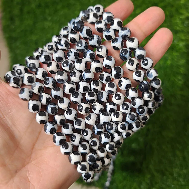 AB0039 Hot Sell Faceted Tibetan Agate Beads Dzi Agate Beads