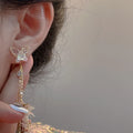 Fashion Long Tassel French Earrings for Women Luxury Butterfly Zircon Earring Wedding Party Luxury Jewelry Gift