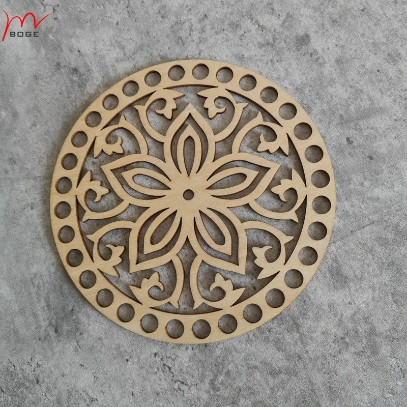 15cm  Laser Cut Round Crochet Basket Base Wooden Base for Crochet