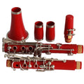 High Quality ABS Resin Red Clarinet Nickel Plated Bb Clarinet